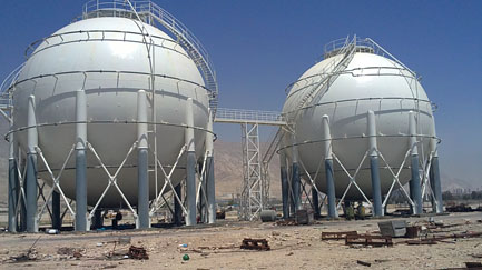 احداث 3 دستگاه مخزن کروی ماشین سازی اراک